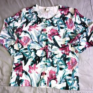 Floral print White House Black Market sweater sz M